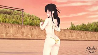 Nanami - Steamy Beach Self-pleasure 3D Hentai