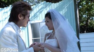 Hot Japanese Housewife Nailing Her Groom-to-be on Wedding Day