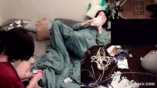 Fresh outta Bangkok, 21507's juicy J-Cup swallows monster cocks till she's cum-covered and collapsed
