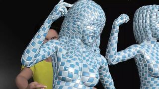 Woman Tied Up With Tiles