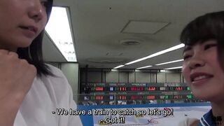 Japanese female employee tasked with breaking in a new lesbian