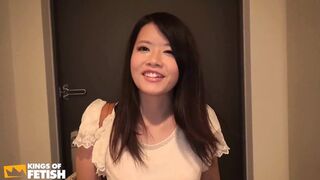 Three Guys Spoil a Japanese Girl with Various Toys and Lick Her