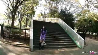 Japan skinny teen gives uncensored final blowjob on first date