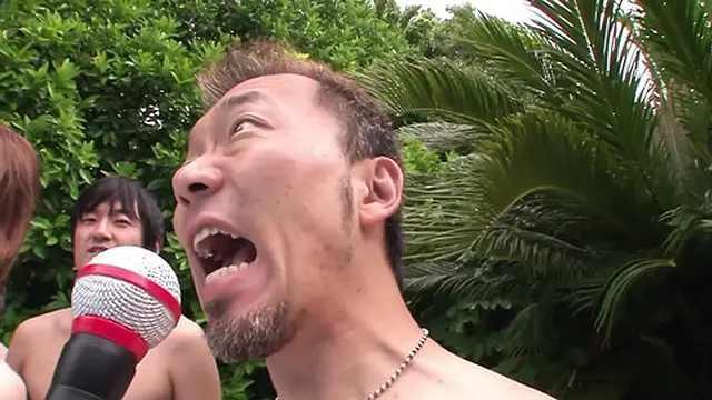 Group sex session with summer girls by the pool